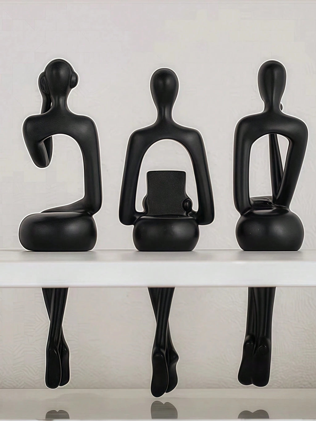Abstracte Zwarte Sculpturen - The Silent Trio