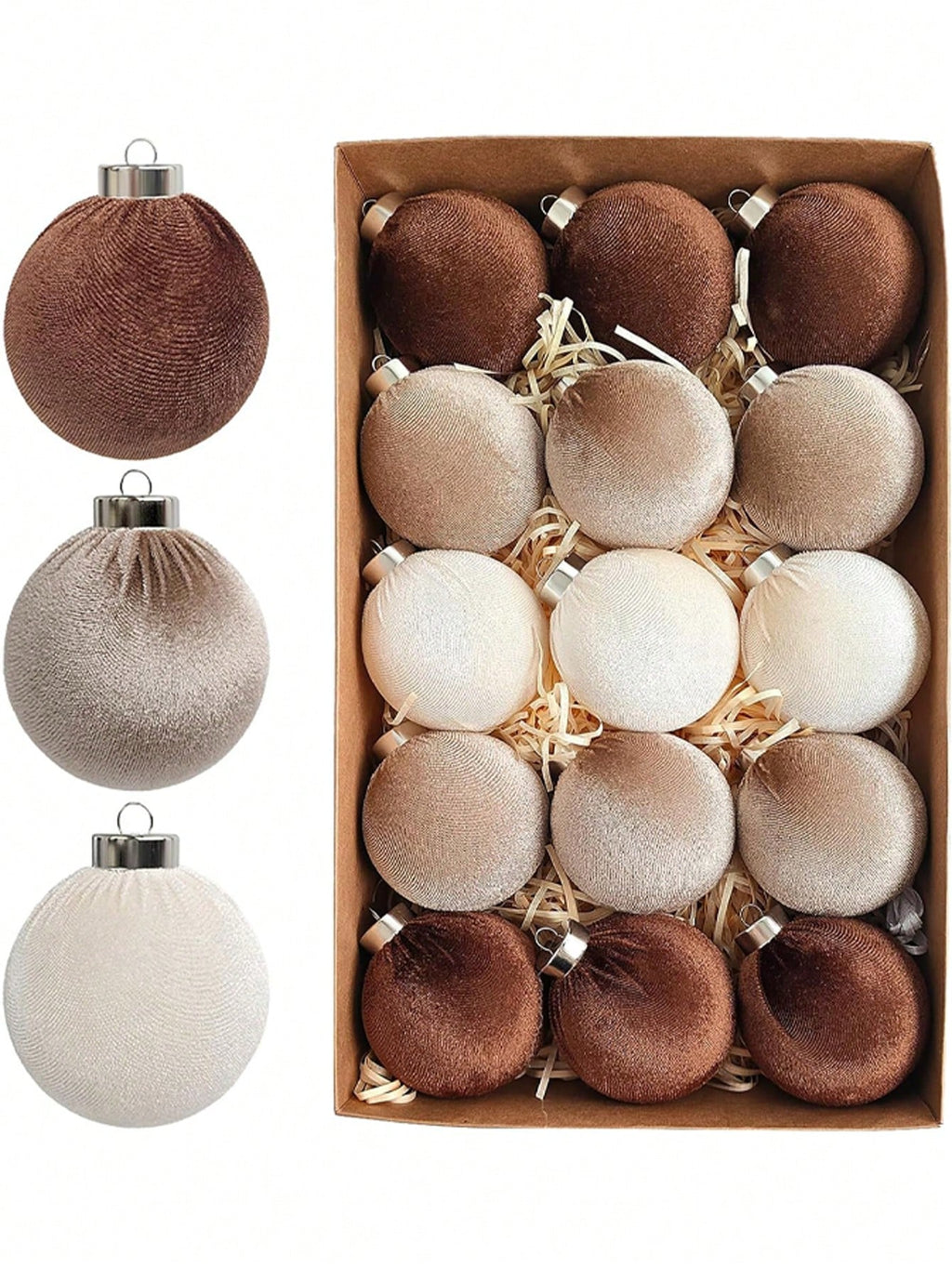 15 Luxe Kerstballen - Chocolat Velvet Collection